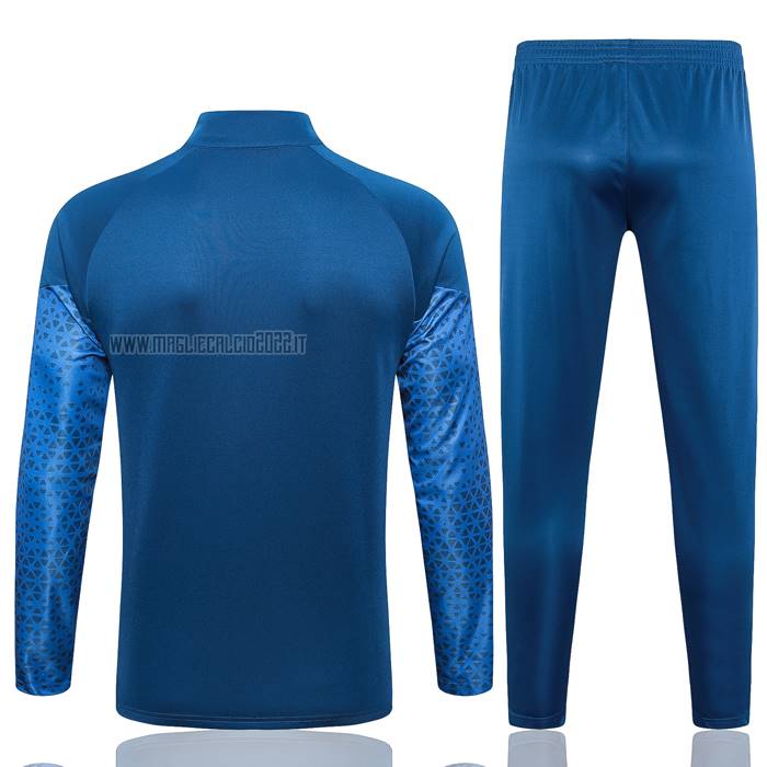 Tuta da Track de Giacca del Olympique Marsiglia 2023-2024 Blu Oscuro